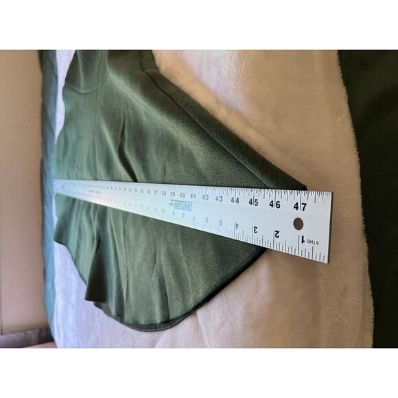 N Yang Womens Stretch Flared Skater Skirt Large Green High Waist A-Line Stretch - Picture 4 of 9